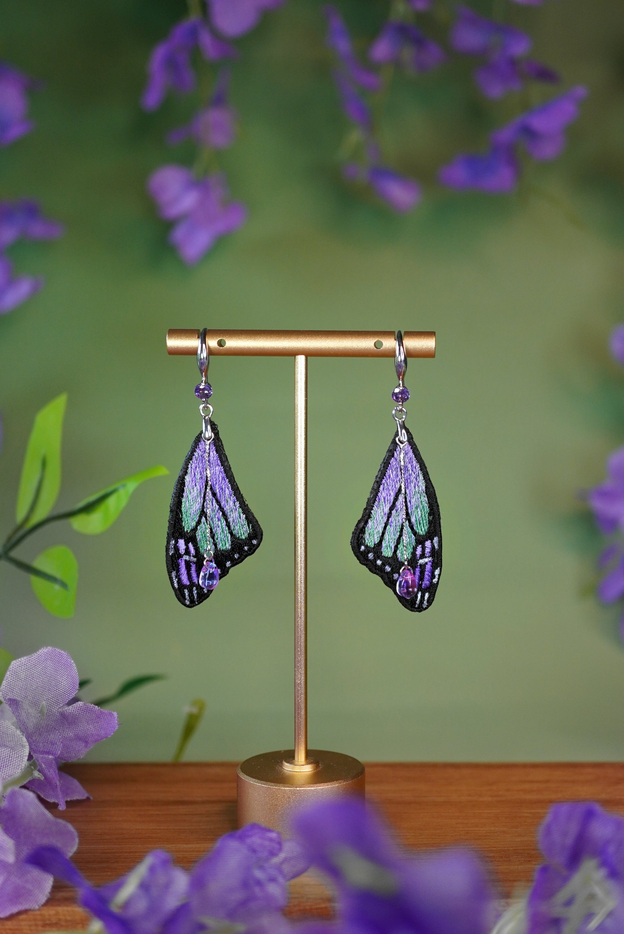 Boucles Ailes d'Améthystes