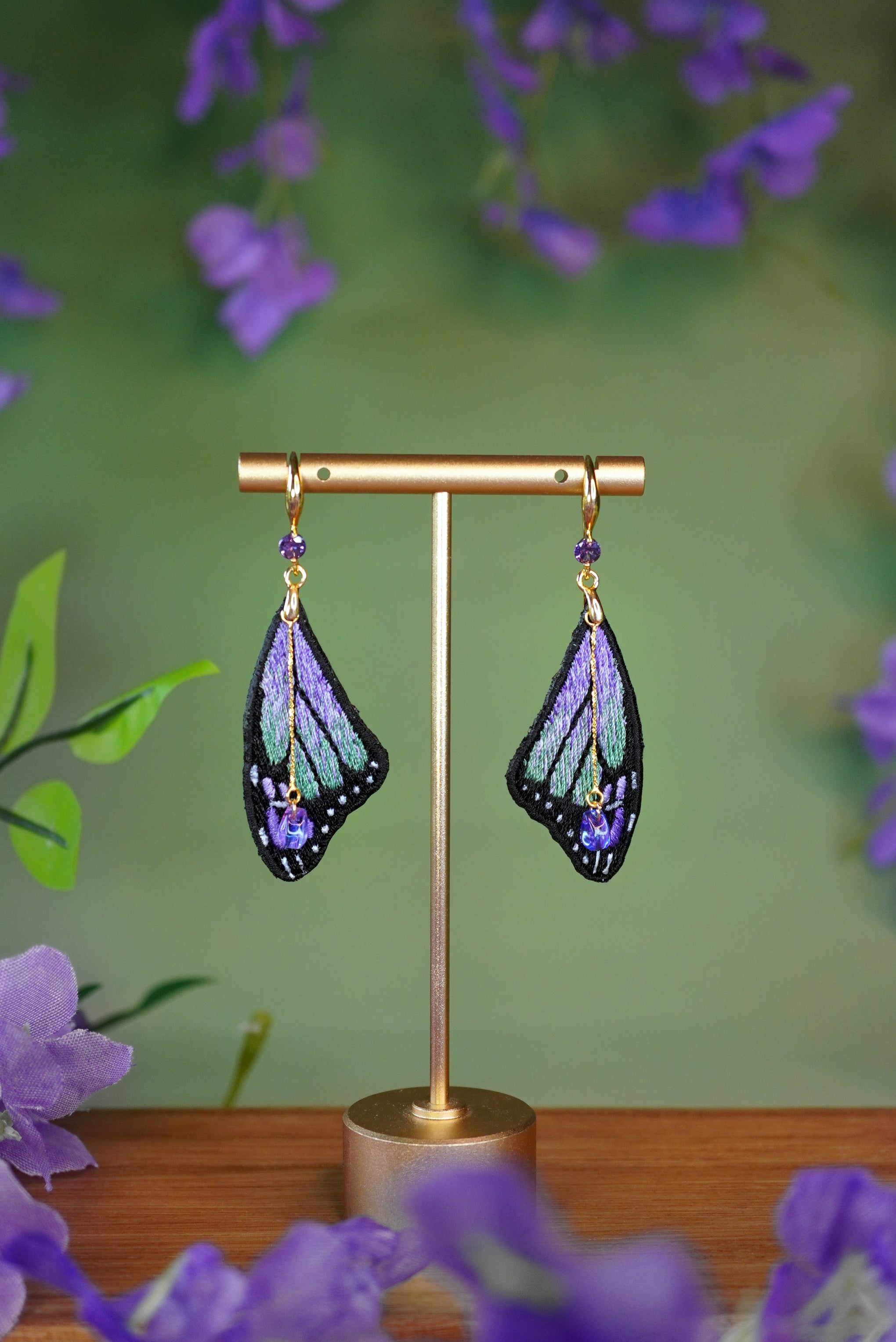 Boucles Ailes d'Améthystes