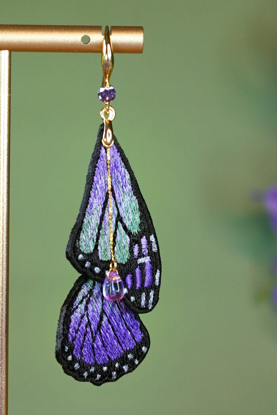 Boucles Ailes d'Améthystes - Majestueuses