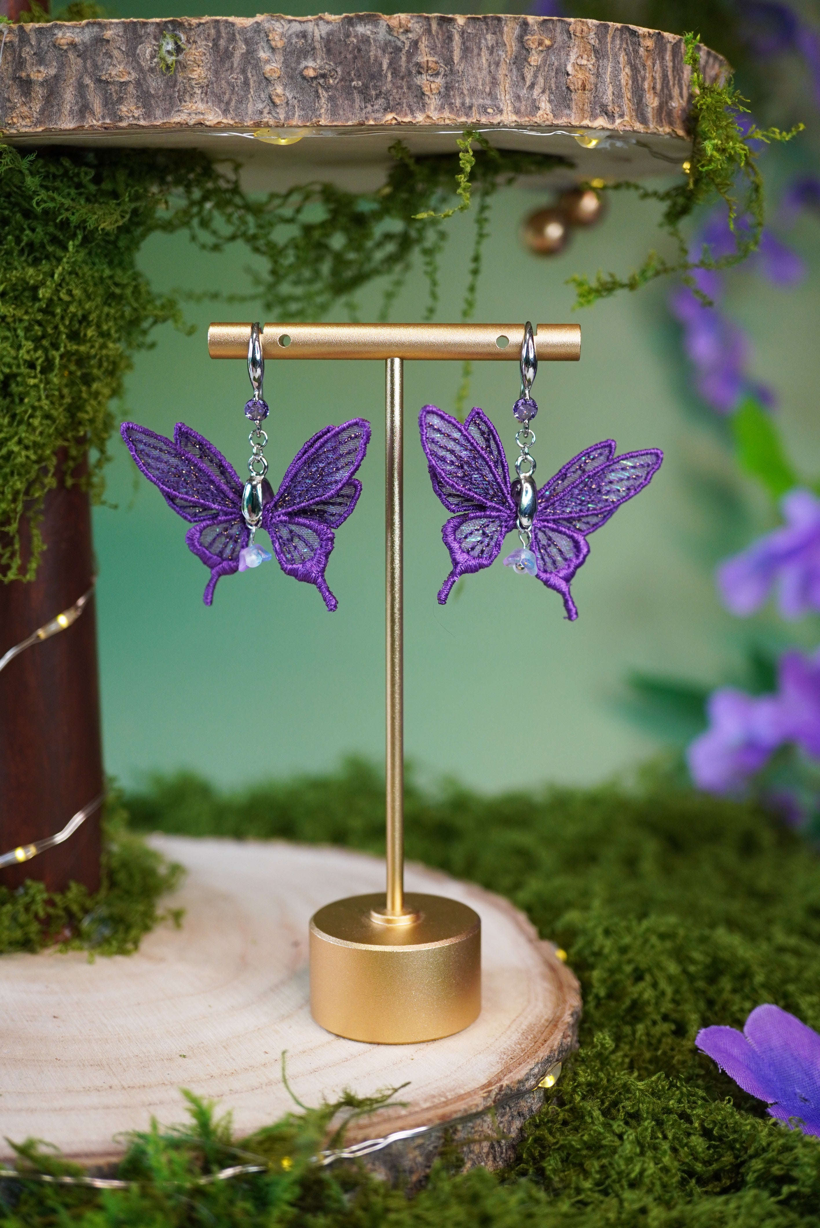 Boucles d'oreilles féériques Violette