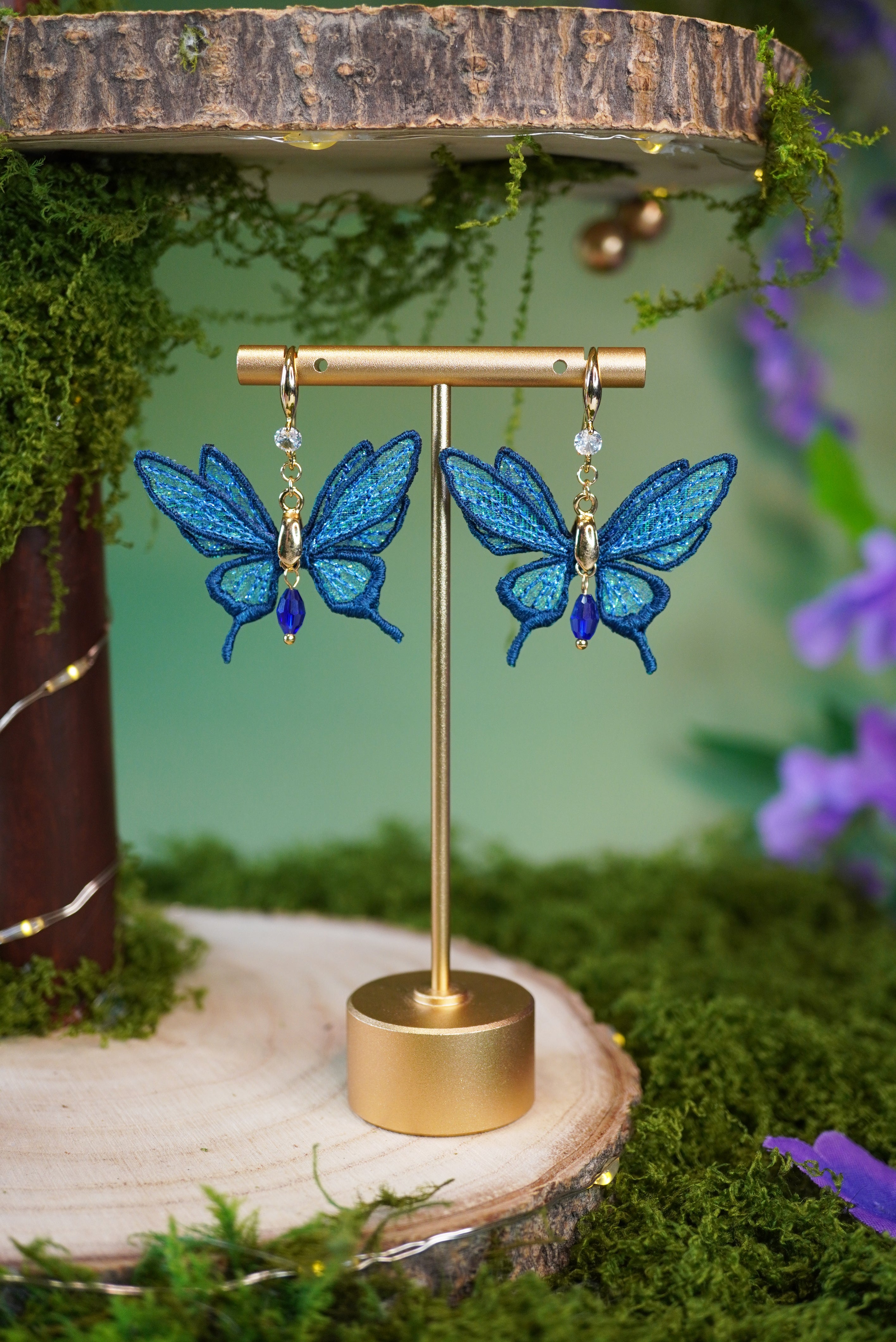 Boucles d'oreilles féériques Azur