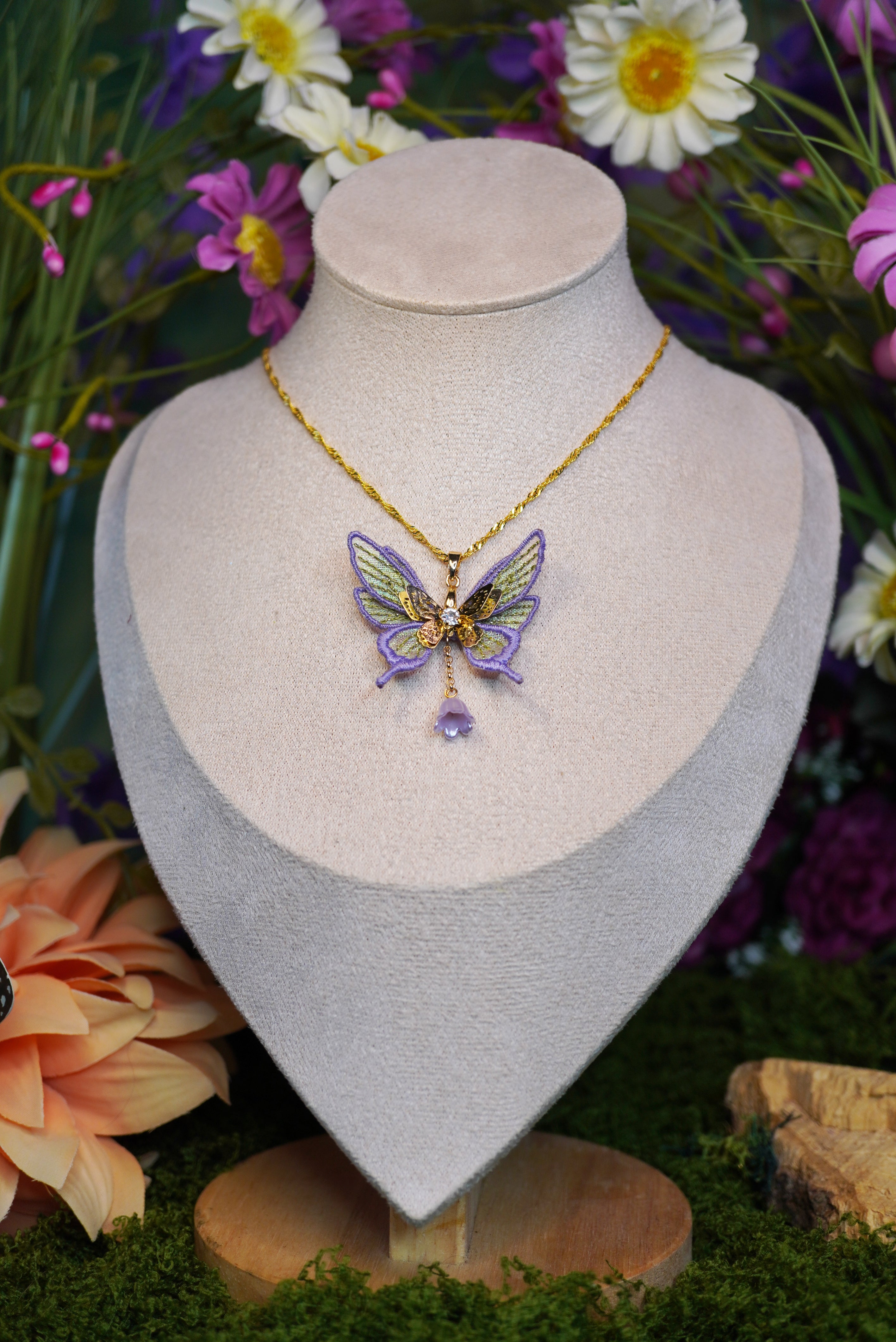 Collier mini-fée violet