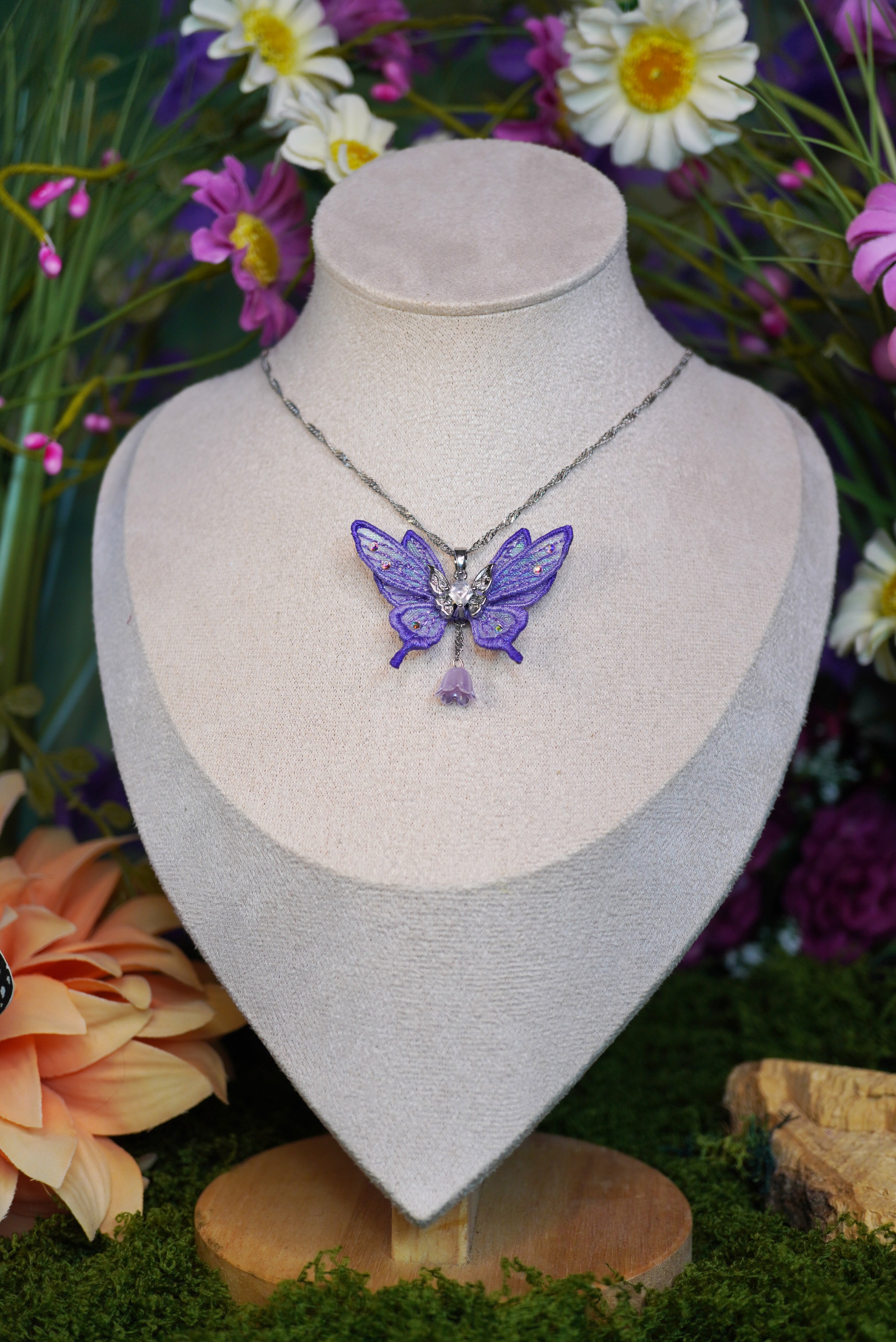 Collier mini-fée dégradé violet