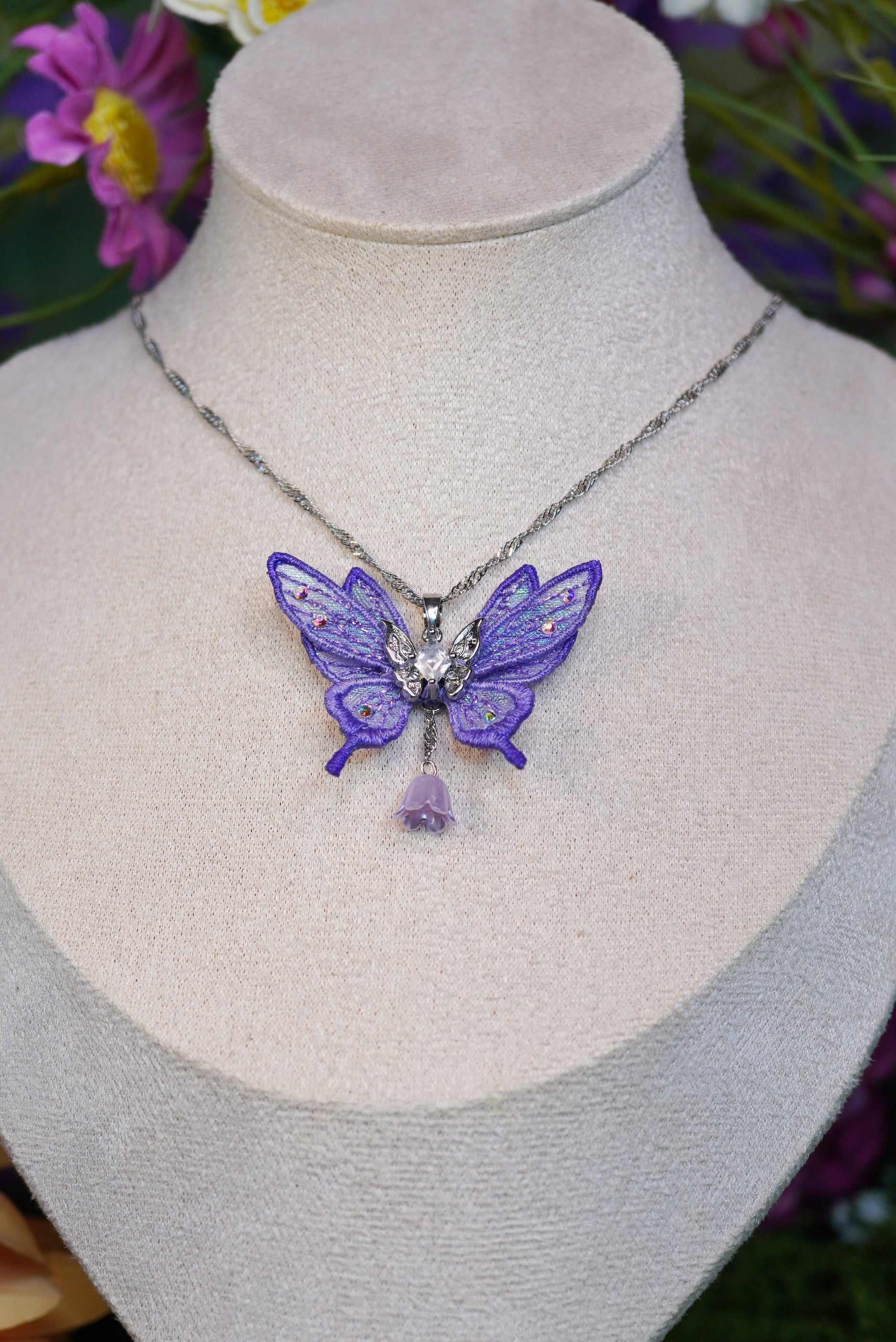 Collier mini-fée dégradé violet