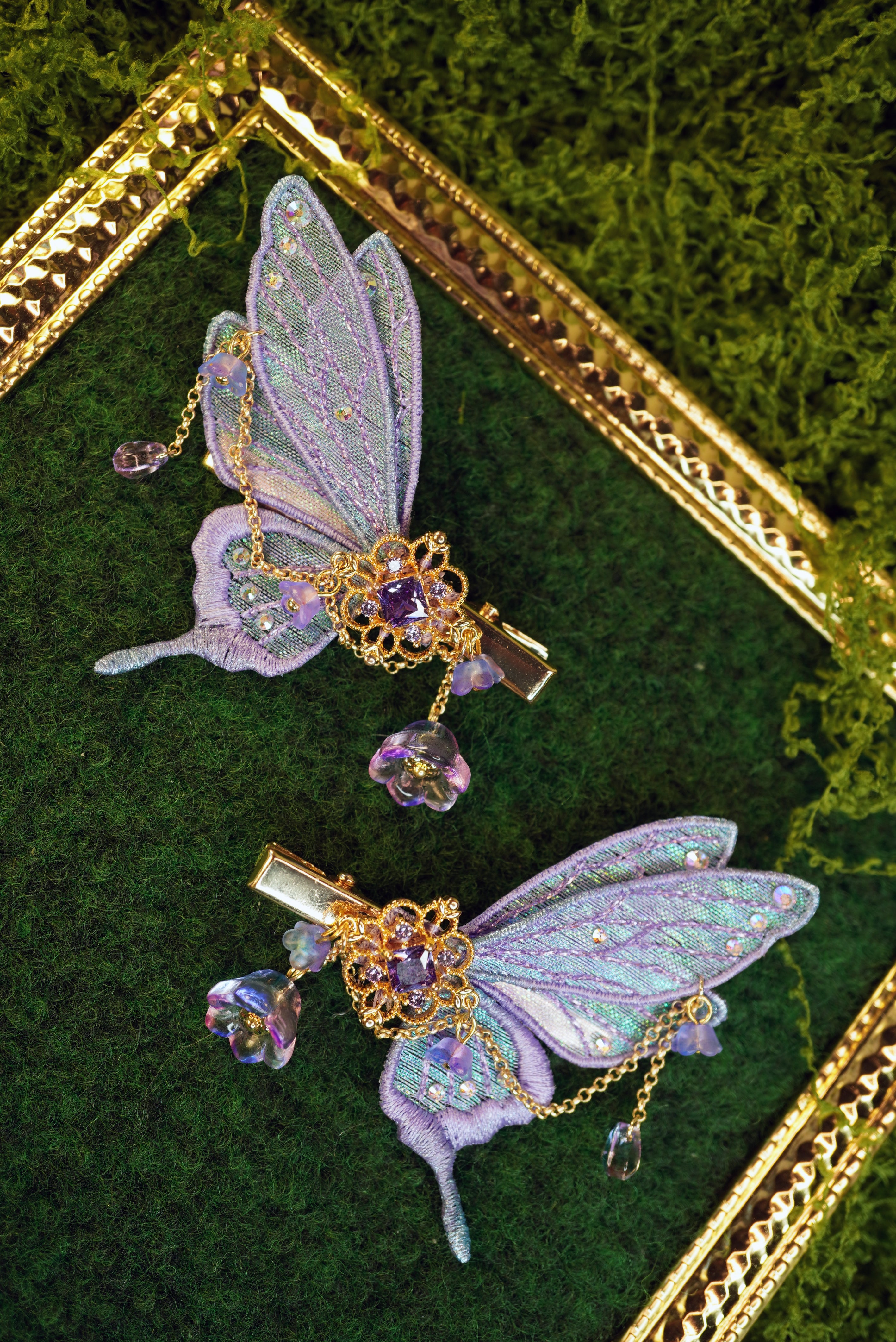 Paire de barrettes féériques "Premium" (différents coloris)