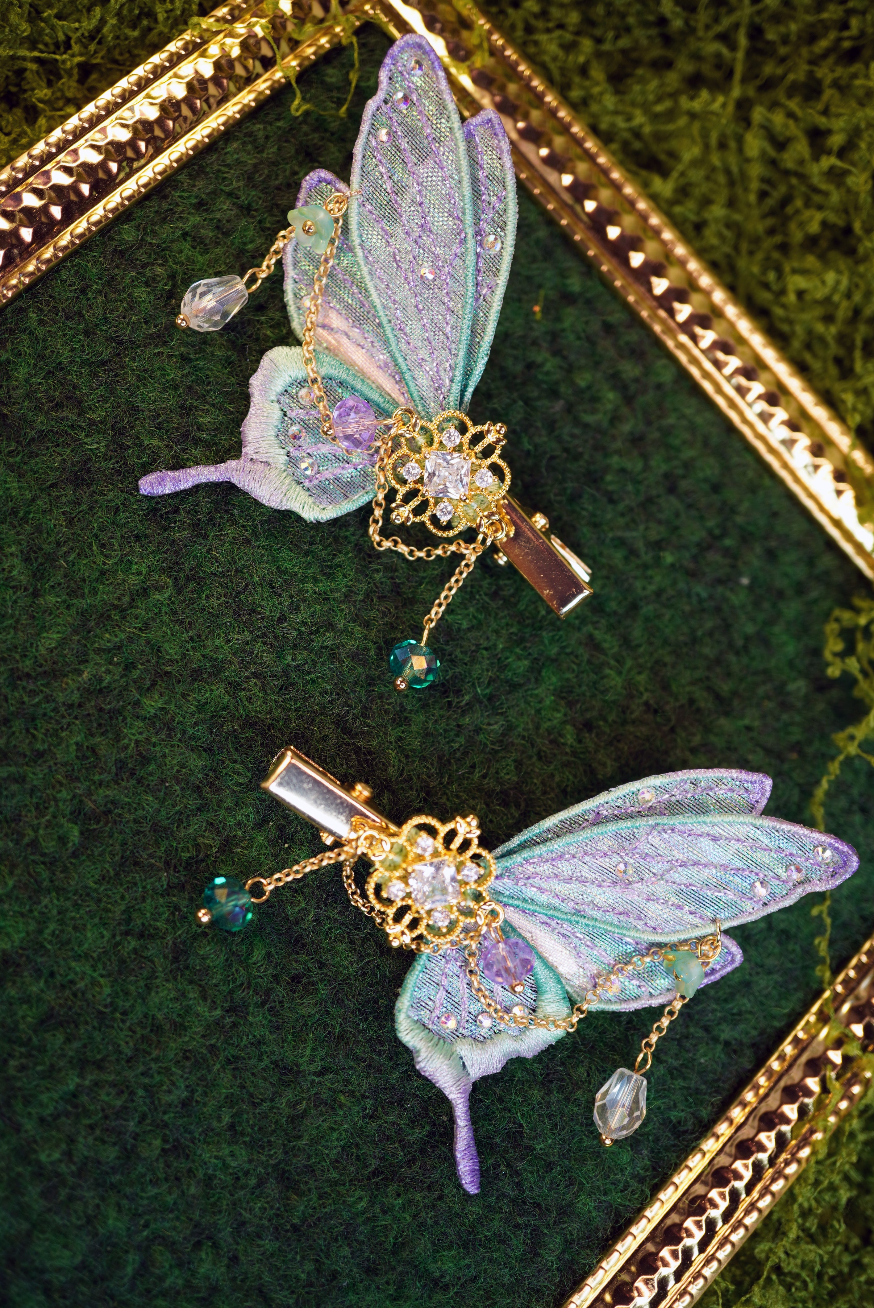 Paire de barrettes féériques "Premium" (différents coloris)