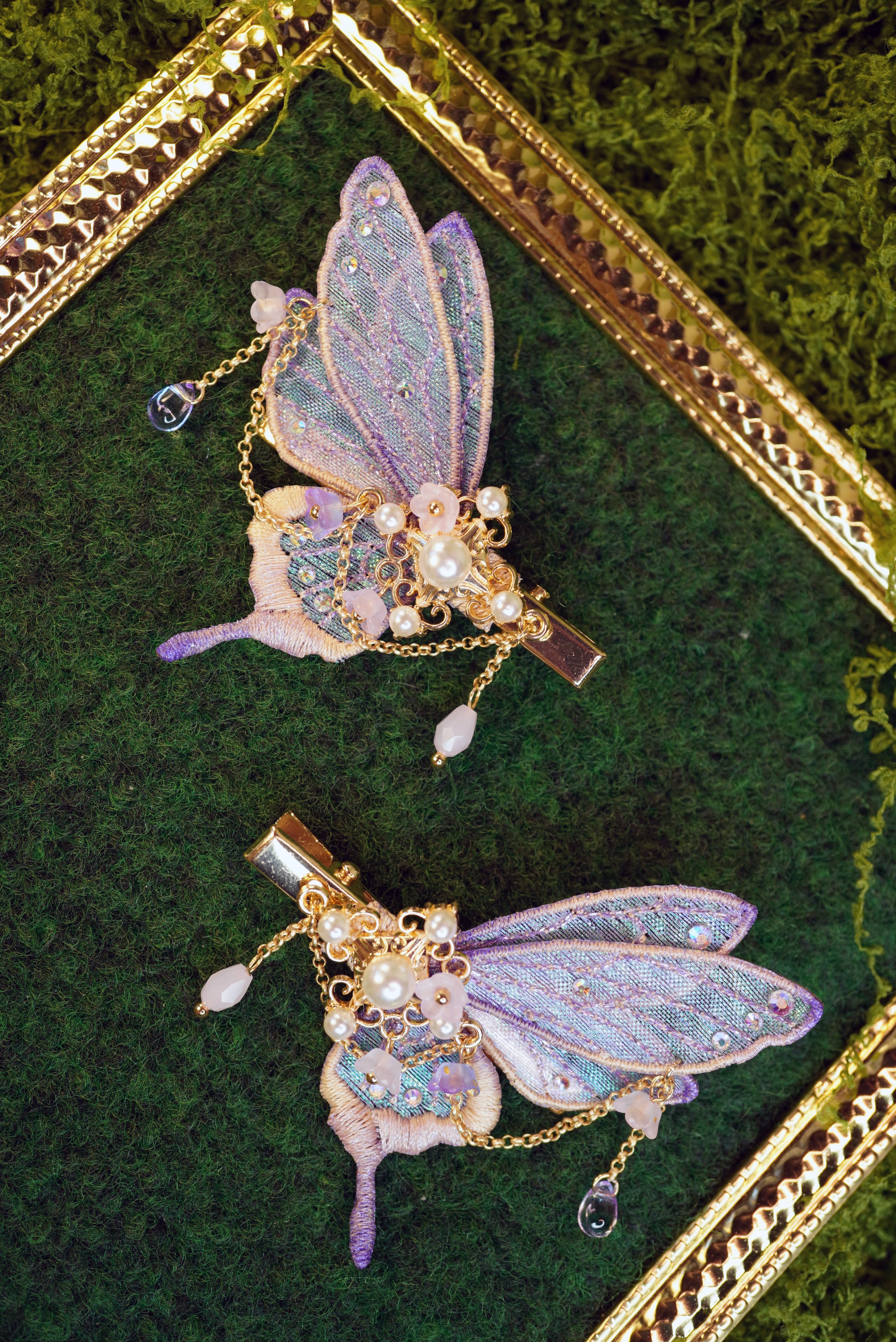 Paire de barrettes féériques "Premium" (différents coloris)