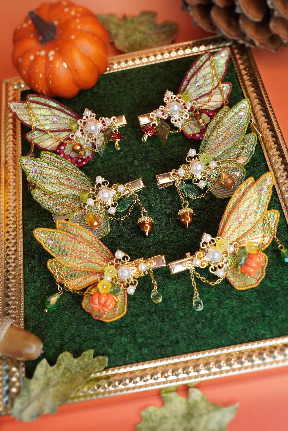 Paire de barrettes Automnales "Premium"