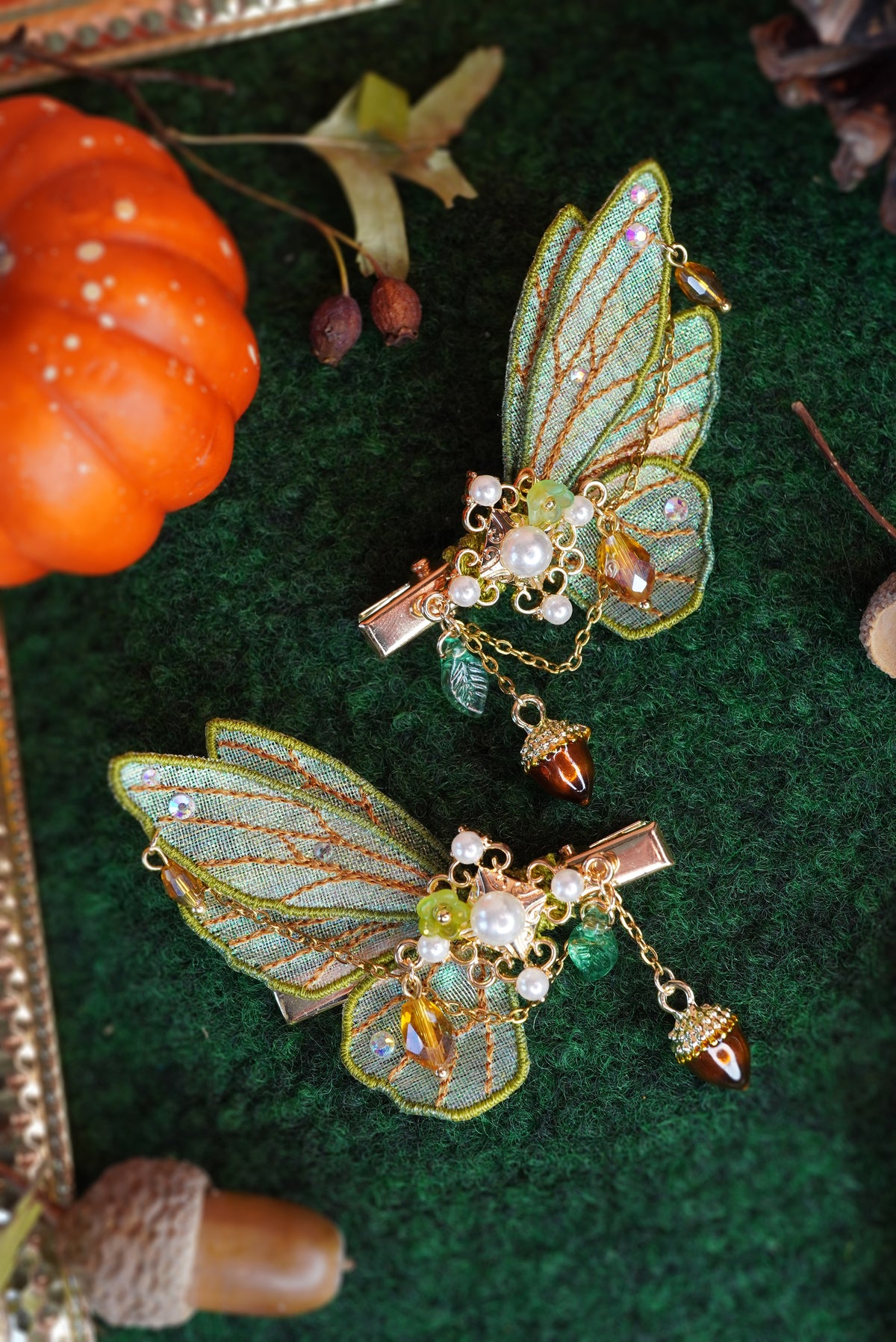 Paire de barrettes Automnales "Premium"