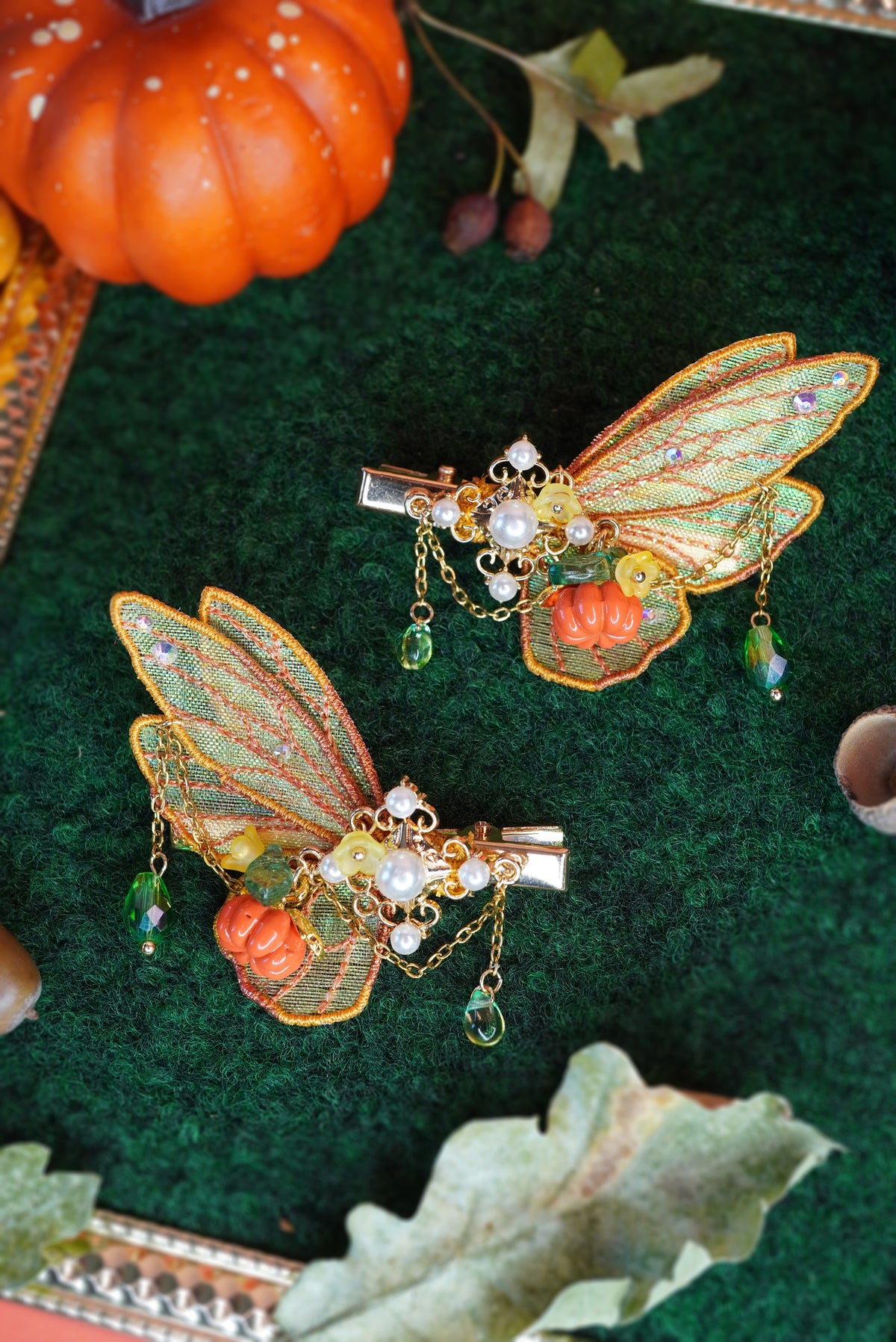 Paire de barrettes Automnales "Premium"