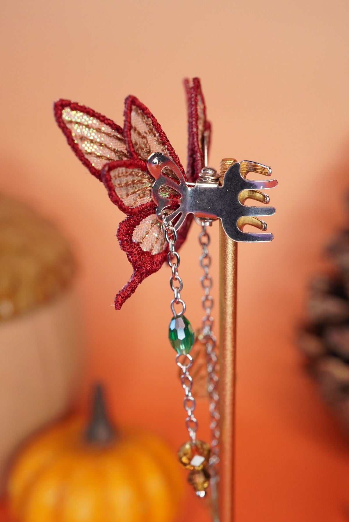 Pince Mini-fée Bijou "Mycelium Enchanté" (doré ou argenté)