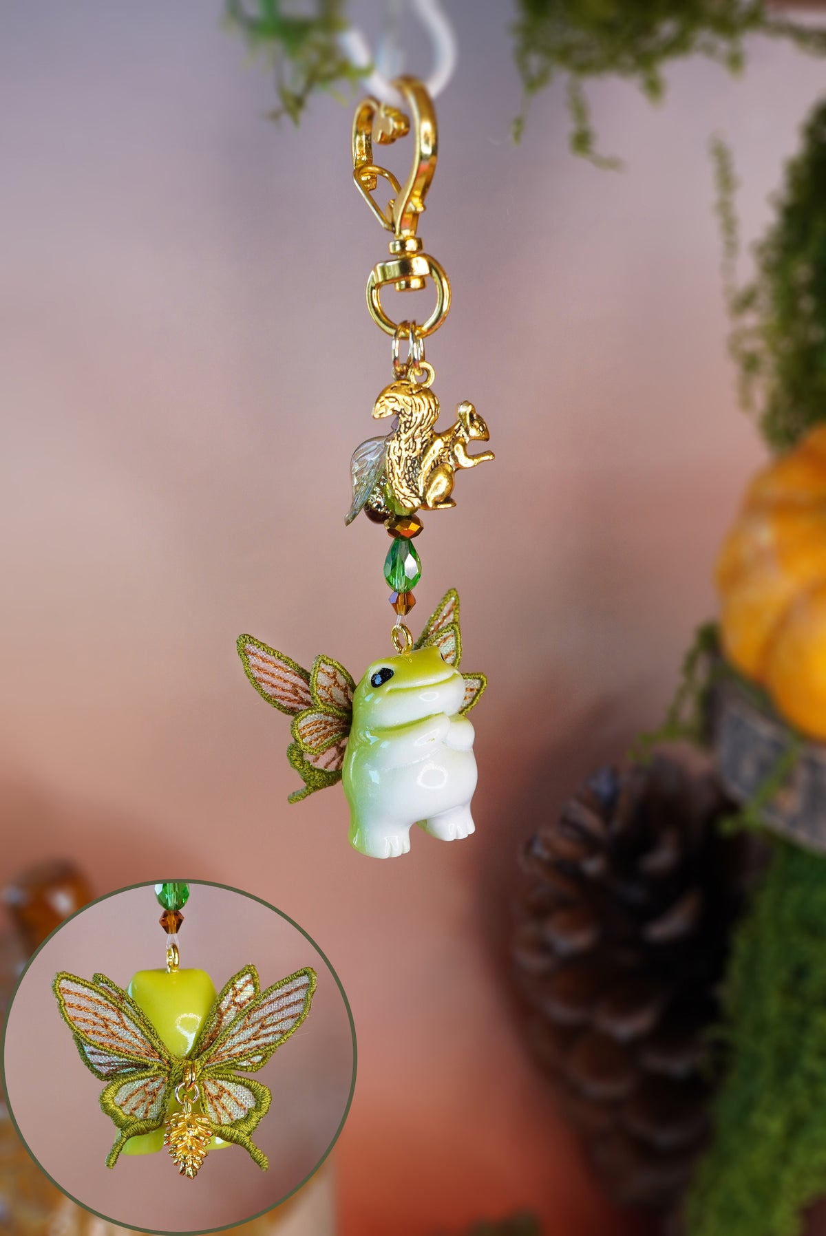 Porte-clés Grenouille féerique Automnale