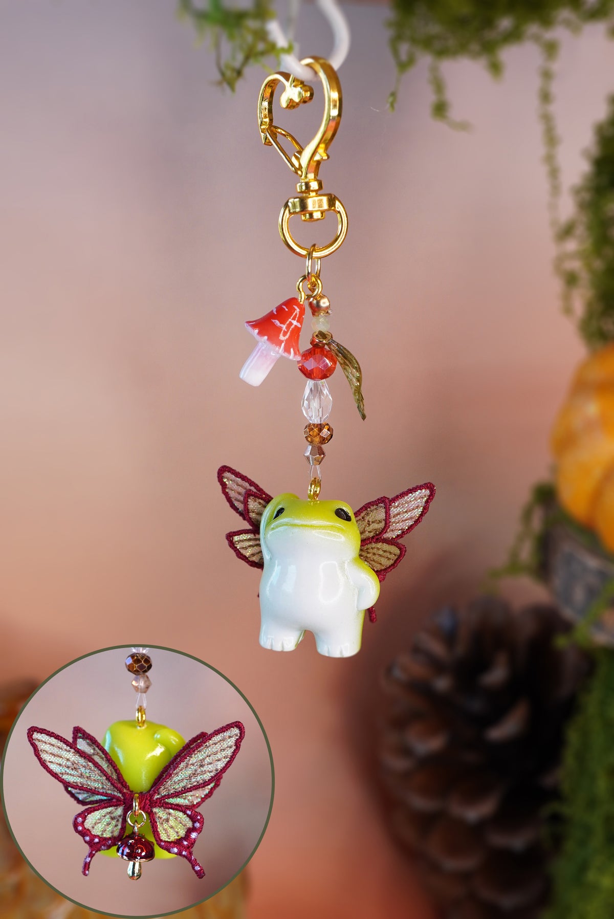 Porte-clés Grenouille féerique Automnale