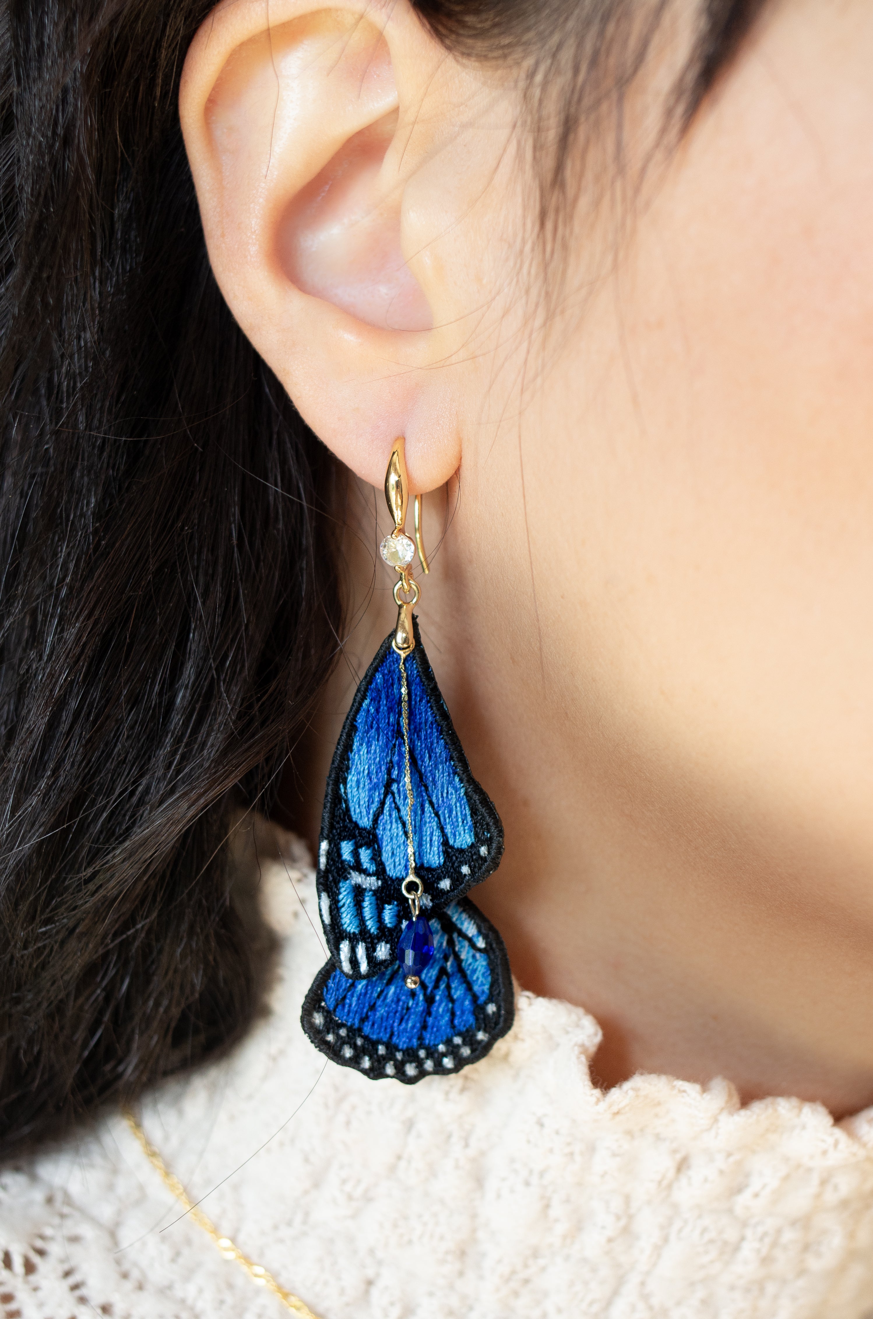 Boucles Ailes de Saphir - Majestueuses