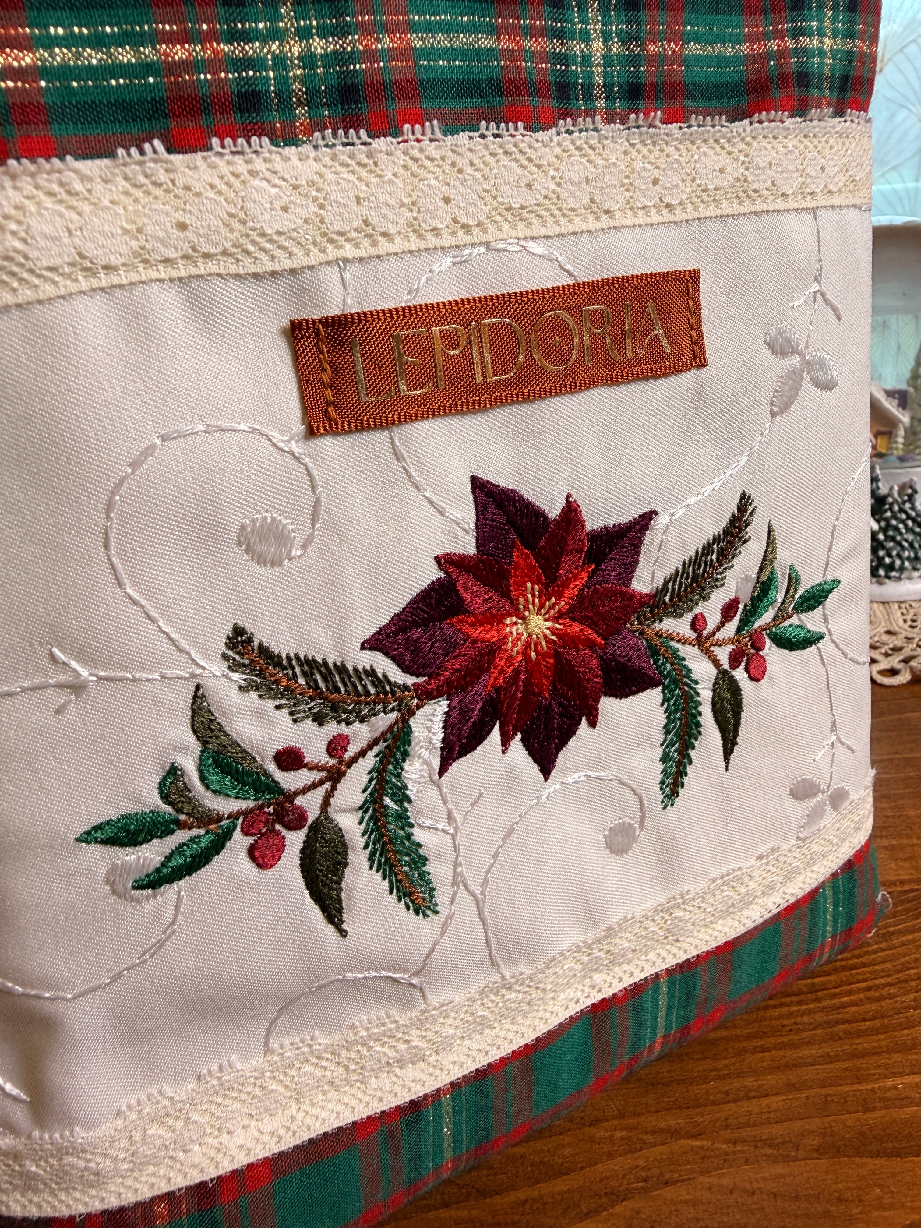 Pochette livre grand format "Étoile de Noël" (version tartan vert)