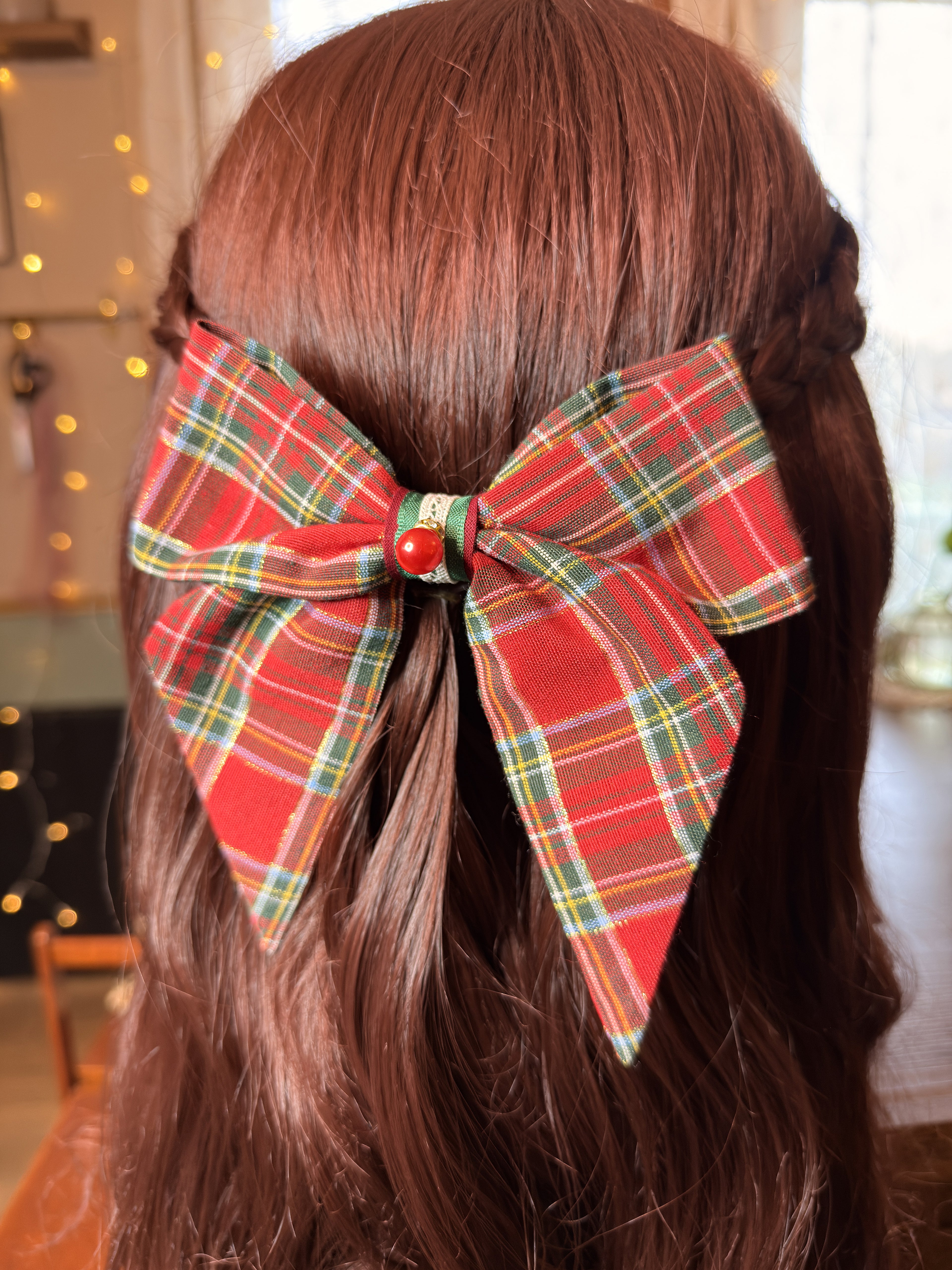 Noeud "Tartan rouge de Noël"