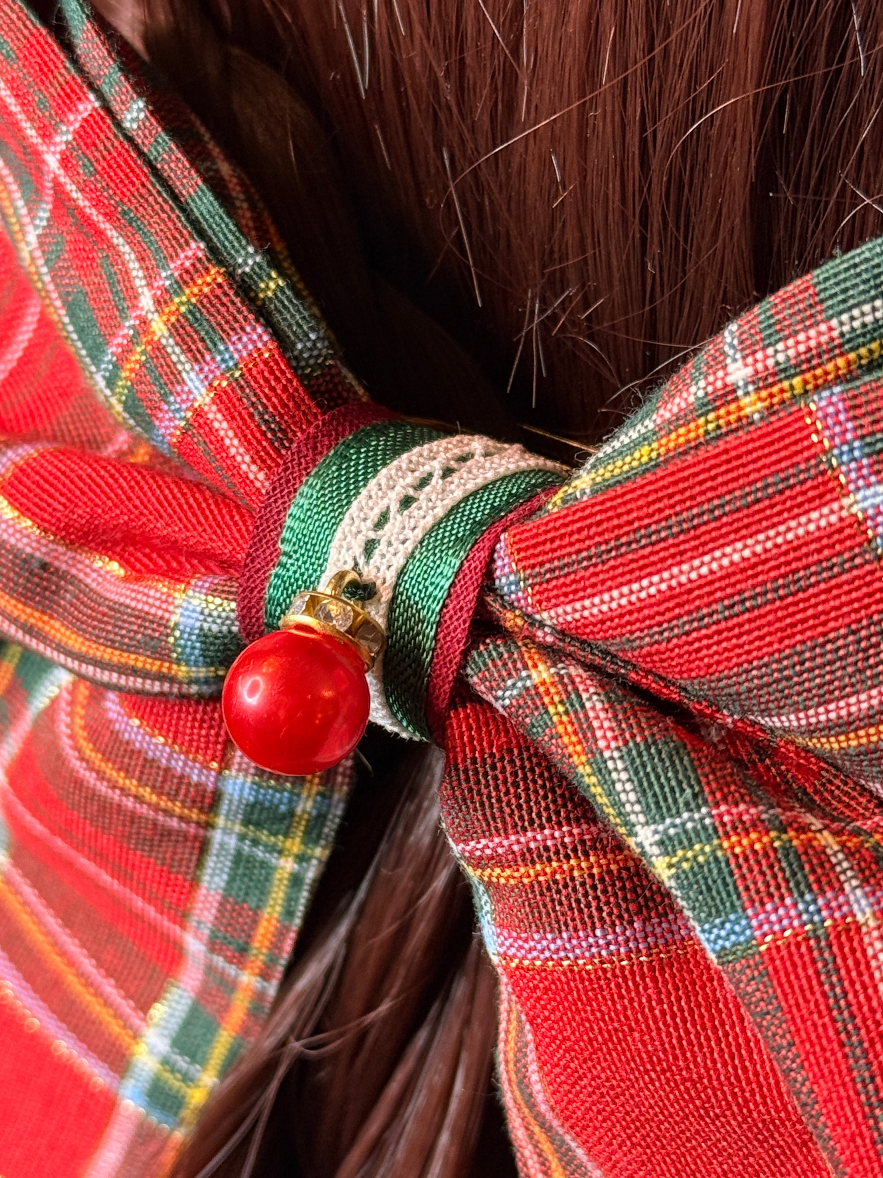 Noeud "Tartan rouge de Noël"