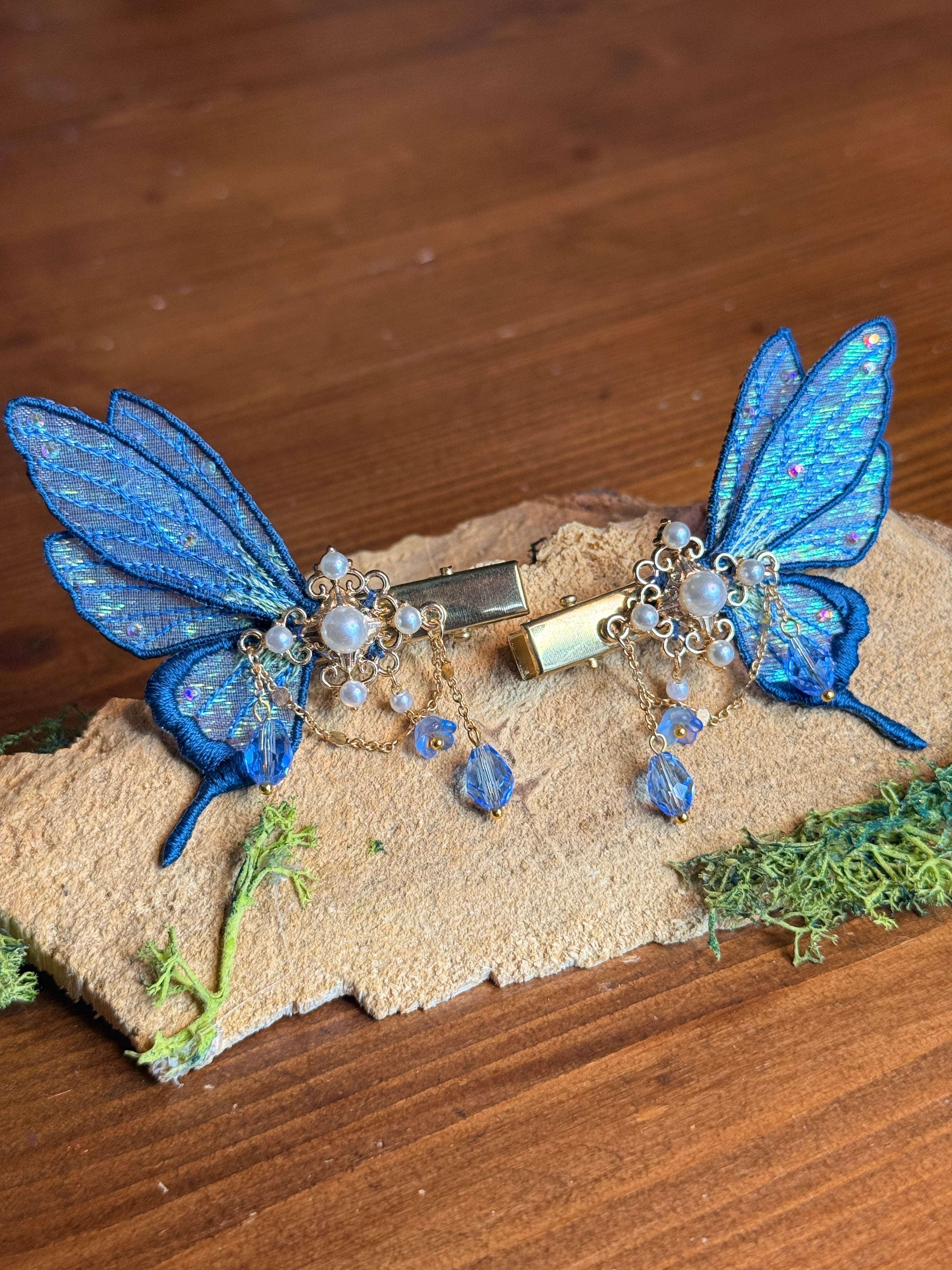 Paire de barrettes féériques Azur