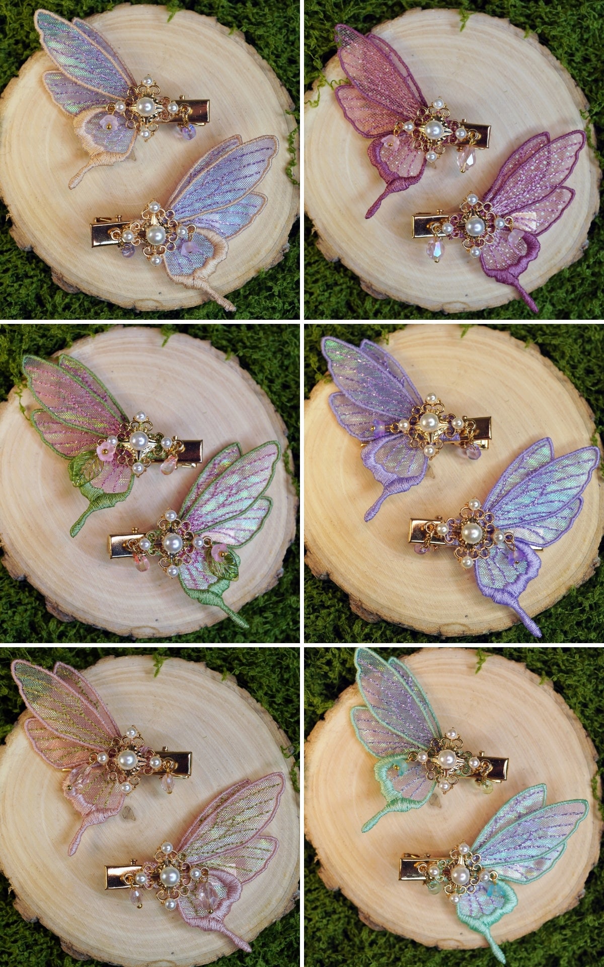 Paire de barrettes féériques